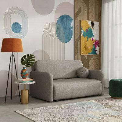 Viva Sun Iii Sofa Bed With Sleeping Function And Storage Compartment Chipboard Metal Legs 150X103X85Cm Brown - image 1