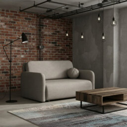 Viva Sun Iii Sofa Bed With Sleeping Function And Storage Compartment Chipboard Metal Legs 150X103X85Cm Brown - thumbnail 2
