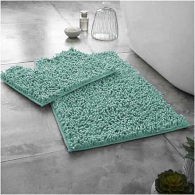 Gc Gaveno Cavailia Infinity Loop Extra Large 2 Piece Bath Mat Set Duck Egg Super Absorbent Non Slip Shower Mat - image 1