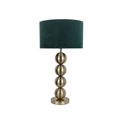 Pagazzi Lighting Pagazzi Aila Antique Brass Table Lamp With Green Shade - image 1