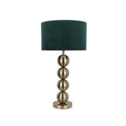 Pagazzi Lighting Pagazzi Aila Antique Brass Table Lamp With Green Shade
