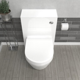 Nes Home Modern 500mm Back To Wall Rimless Toilet With Wc Unit Gloss White - thumbnail 3