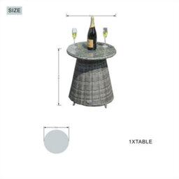 Abrihome Sturdy Aluminium Bistro Table With 5mm Toughened Glass Top, Grey - thumbnail 8