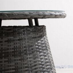 Abrihome Sturdy Aluminium Bistro Table With 5mm Toughened Glass Top, Grey - thumbnail 2