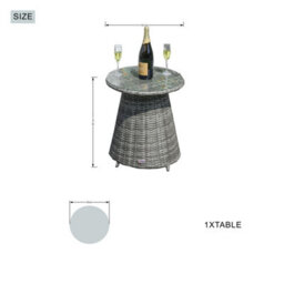 Abrihome Sturdy Aluminium Bistro Table With 5mm Toughened Glass Top, Grey - thumbnail 1