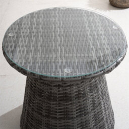 Abrihome Sturdy Aluminium Bistro Table With 5mm Toughened Glass Top, Grey - thumbnail 6