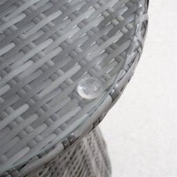 Abrihome Sturdy Aluminium Bistro Table With 5mm Toughened Glass Top, Grey - thumbnail 4