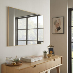 The Online Mirror Shop Wall Mirror Islington Handcrafted And Finished Rectangular Shape With Gold Aluminium Framed - H 90Cm X W 60Cm For Hang In Bedroom - thumbnail 2
