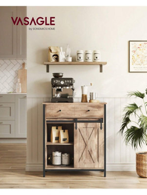 Songmics Storage Cabinet, Sideboard And Tv Cabinet, Freestanding Floor Cabinet With 1 Drawer And Sliding Barn Door - image 1