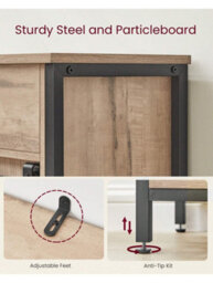 Songmics Storage Cabinet, Sideboard And Tv Cabinet, Freestanding Floor Cabinet With 1 Drawer And Sliding Barn Door - thumbnail 5