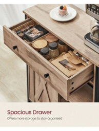 Songmics Storage Cabinet, Sideboard And Tv Cabinet, Freestanding Floor Cabinet With 1 Drawer And Sliding Barn Door - thumbnail 3