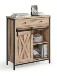 Songmics Storage Cabinet, Sideboard And Tv Cabinet, Freestanding Floor Cabinet With 1 Drawer And Sliding Barn Door - thumbnail 9