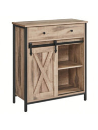 Songmics Storage Cabinet, Sideboard And Tv Cabinet, Freestanding Floor Cabinet With 1 Drawer And Sliding Barn Door - thumbnail 8