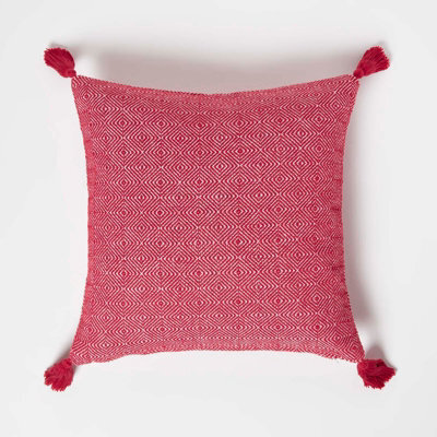 Homescapes Malda Handwoven Red Geometric Kilim Cushion 45 X 45 Cm - image 1