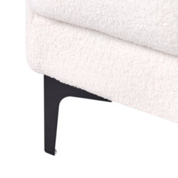 Wyld And Coco Luxe Living White Bouclé Ottoman 80 X 88 X 41 Cm - Tufted Footstool, Sofa End For Living Room - thumbnail 6