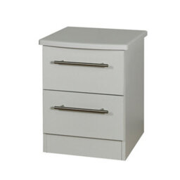 Bergamo Ready Assembled Matt Grey No Effect 2 Drawer Bedside Table (H)505mm (W)395mm (D)415mm - thumbnail 1