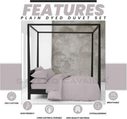 Gc Gaveno Cavailia Plain Dyed Duvet Cover King Polycotton Solid Bedding Set Breathable & Lightweight Duvet Cover Bed Set Grey - thumbnail 2