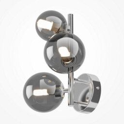 Luminosa Lighting Luminosa Maytoni Dallas Modern 3 Light Wall Lamp Chrome, Smoky Shade, G9 - thumbnail 2