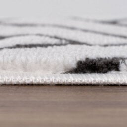 The Rugs Loft Dark Grey And Ivory Herringbone Living Room Area Rug And Runners Soft Pile - thumbnail 7
