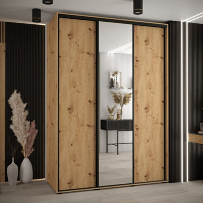 Arte Spacious Oak Artisan Cannes Iii Sliding Door Wardrobe 180Cm - Practical Storage With Natural Charm - image 1