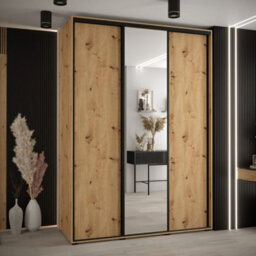 Arte Spacious Oak Artisan Cannes Iii Sliding Door Wardrobe 180Cm - Practical Storage With Natural Charm - thumbnail 1