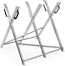 Gr8 Garden Folding Chain Saw Horse Log Holder Sawing Cutting Stand Galvanized Metal Trestle - thumbnail 1