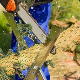 Gr8 Garden Folding Chain Saw Horse Log Holder Sawing Cutting Stand Galvanized Metal Trestle - thumbnail 4