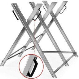 Gr8 Garden Folding Chain Saw Horse Log Holder Sawing Cutting Stand Galvanized Metal Trestle - thumbnail 2