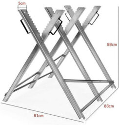 Gr8 Garden Folding Chain Saw Horse Log Holder Sawing Cutting Stand Galvanized Metal Trestle - thumbnail 6