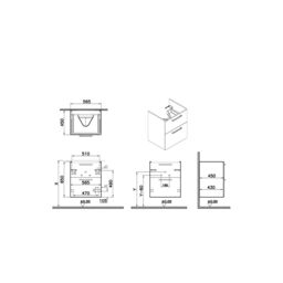 Vitra Harlow Smooth Gloss Sahara Beige Wall-Mounted Vanity Unit & Basin Set (W)605mm (H)670mm - thumbnail 3