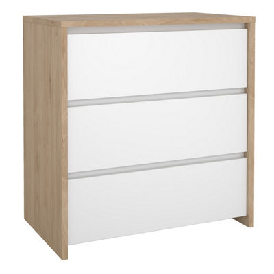Furniture To Go Next Chest 3 Drawers Jackson Hickory White High Gloss - image 1