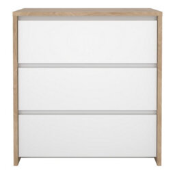 Furniture To Go Next Chest 3 Drawers Jackson Hickory White High Gloss - thumbnail 2