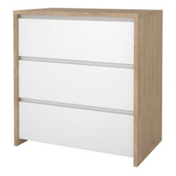 Furniture To Go Next Chest 3 Drawers Jackson Hickory White High Gloss - thumbnail 3