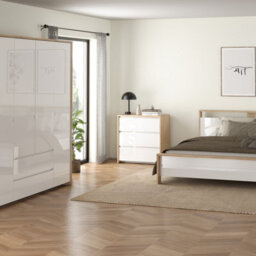 Furniture To Go Next Chest 3 Drawers Jackson Hickory White High Gloss - thumbnail 6