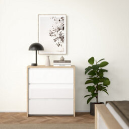 Furniture To Go Next Chest 3 Drawers Jackson Hickory White High Gloss - thumbnail 7