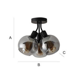 Valuelights Bellamy Matte Black Bubble Cluster Flush Ceiling Light - thumbnail 7