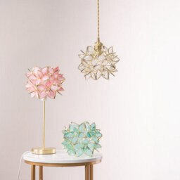 Valuelights Reine Easy Fit Glass Flower Ceiling Light Shade / Table Lampshade - Pink (D)21Cm - thumbnail 4