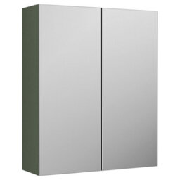 FNX Bathrooms Varo 600mm 2 Door Satin Green Wall Hung Mirror Cabinet