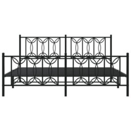 Berkfield Metal Bed Frame Without Mattress With Footboard Black 183X213Cm - thumbnail 4