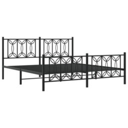 Berkfield Metal Bed Frame Without Mattress With Footboard Black 183X213Cm - thumbnail 3