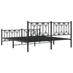 Berkfield Metal Bed Frame Without Mattress With Footboard Black 183X213Cm - thumbnail 6