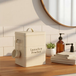 Harbour Housewares Washing Powder Storage Container Tin - Grey - Metal Vintage Under Sink Storage Caddy Cupboard Organiser - thumbnail 2