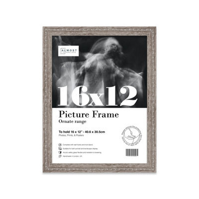 16X12 Walnut Ornate Picture Frame (40.6 X 30.5Cm) Poster, Photo, Artwork, Gallery Wall Or Print - image 1