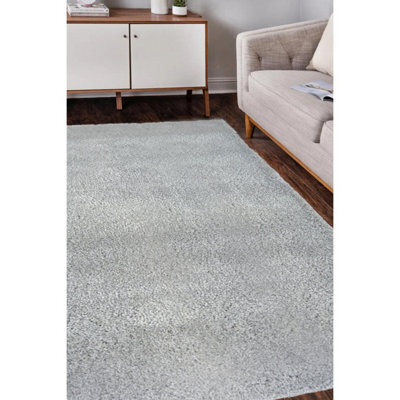 Melrose Super Soft Venus Shaggy Snuggly Plain Grey Large Area Rug 160/230Cm - image 1