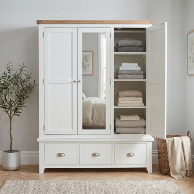 The Furniture Market Cheshire White Triple Wardrobe - image 1