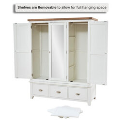 The Furniture Market Cheshire White Triple Wardrobe - thumbnail 7