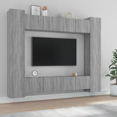 Berkfield 8 Piece Tv Cabinet Set Grey Sonoma Engineered Wood - image 1