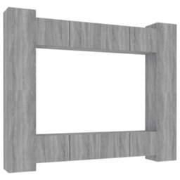 Berkfield 8 Piece Tv Cabinet Set Grey Sonoma Engineered Wood - thumbnail 2