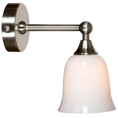 Luminosa Lighting Luminosa Classic Bathroom Wall Light Satin Nickel Ip44