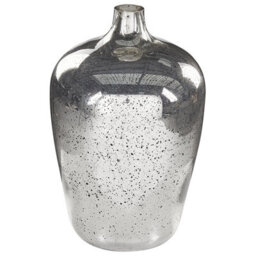 Beliani Flower Vase Kachori Glass 40 Cm Silver
